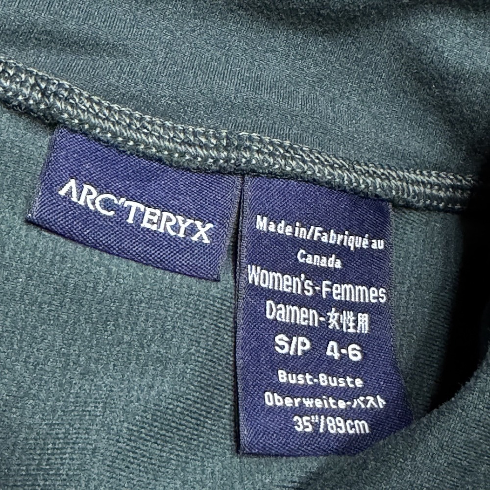Arcteryx Rho 1/4 Zip Pullover Shirt Womens Small Green Performance Base Layer - Picture 3 of 6